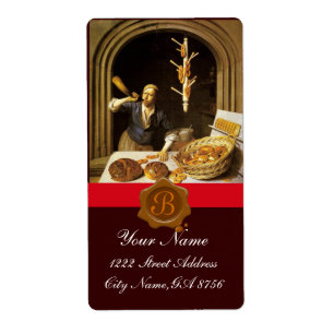 ANTIQUE BAKER BAKERY BREAD SHOP VAX SEAL MONOGRAM FRAKTSEDEL