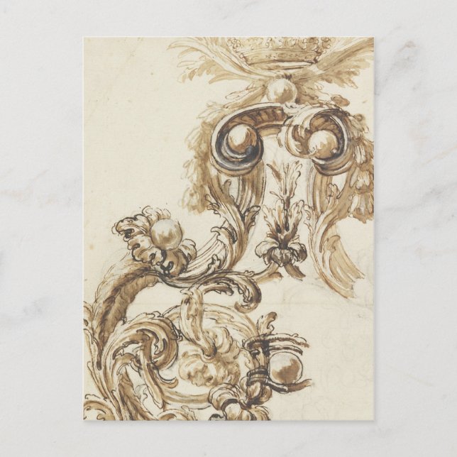 Antique baroque-gjutning vykort (Framsida)