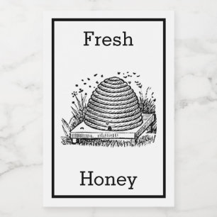 Antique Beehive Honungsetikett Mat Etikett