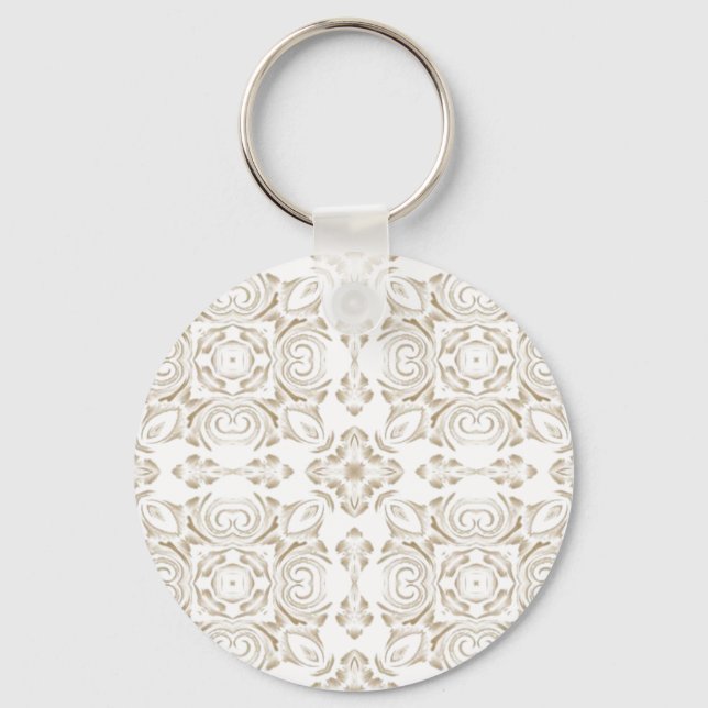 Antique beige blommigt nyckelring (Framsida)