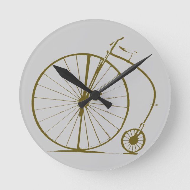 Antique Bicycle Rund Klocka (Framsida)