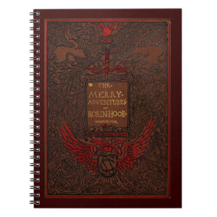 Antique Binding Robin Huva Bok Cover Anteckningsbok Med Spiral