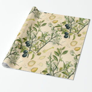 Antique Blackthorn botaniskt tryckfärdigt berry Presentpapper