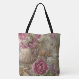 Antique Blommigt Bouquet Tote Bag Tygkasse