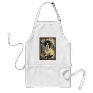 Antique Blommigt butterfly parisian Girl victorian Förkläde