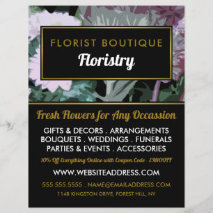 Antique Blommigt Design, Floristry Advertising Reklamblad
