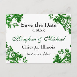 Antique Blommigt Greenery Meddelande Vykort