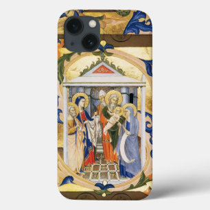 ANTIQUE BLOMMIGT NATIVITY CHRISTMAS PARCHMENT