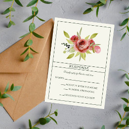 Antique Blommigt Rosa Evergreen Botanical OSA Kort