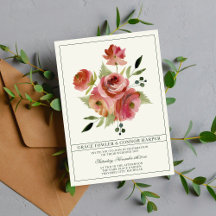 Antique Blommigt Rosa Evergreen Bouquet Bröllop