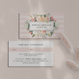 Antique Blommigt Rosa Rand | MÖTE Tidsbeställning Kort
