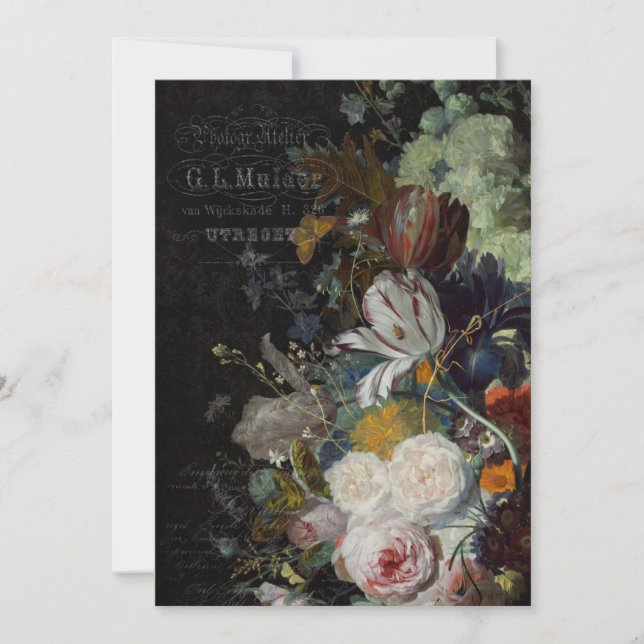 Antique Blommigt still Life Anteckningskort (Framsida)