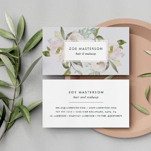 Antique Bloom Blommigt för vattenfärg i Elegant Visitkort