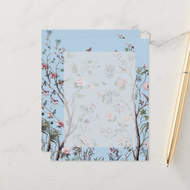 Antique blue blommigt (Fram/Back In Situ)