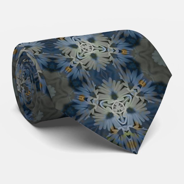 Antique Blue Daisy Blommigt Slips (Rullad)
