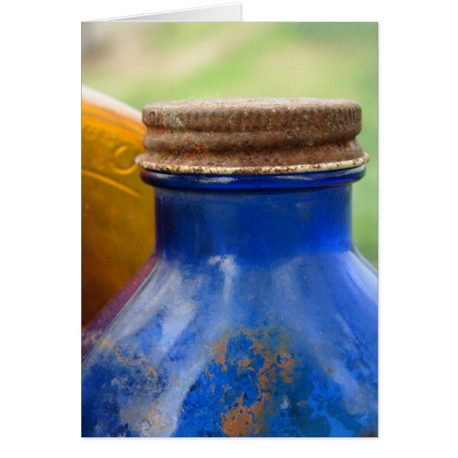 Antique Blue Flaska Hälsningskort (Framsidan)
