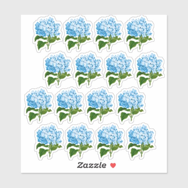 Antique Blue Hydrangea Blommar Stickers Klistermärken (Ark)