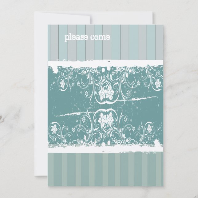 Antique Blue Inbjudningskort för möhippan (Framsida)