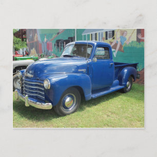 Antique Blue Lastbil Vykort