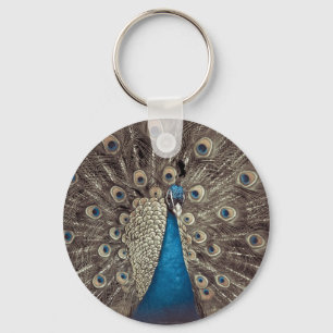 Antique Blue Peacock Nyckelring