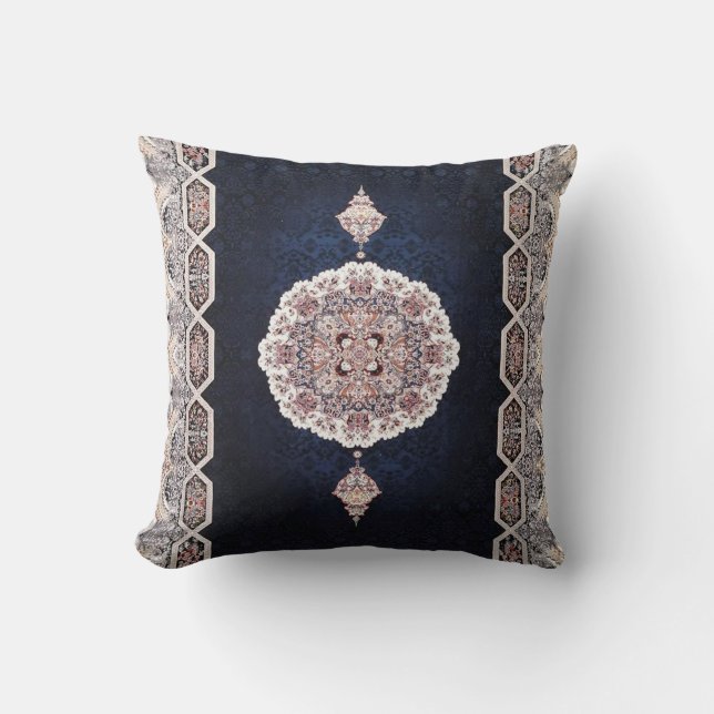 Antique Blue Tursian Persian Carpet Matta Kudde (Framsida)