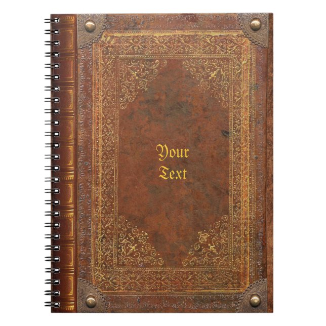 Antique Bok-utseende - bärbar dator Anteckningsbok Med Spiral (Framsidan)