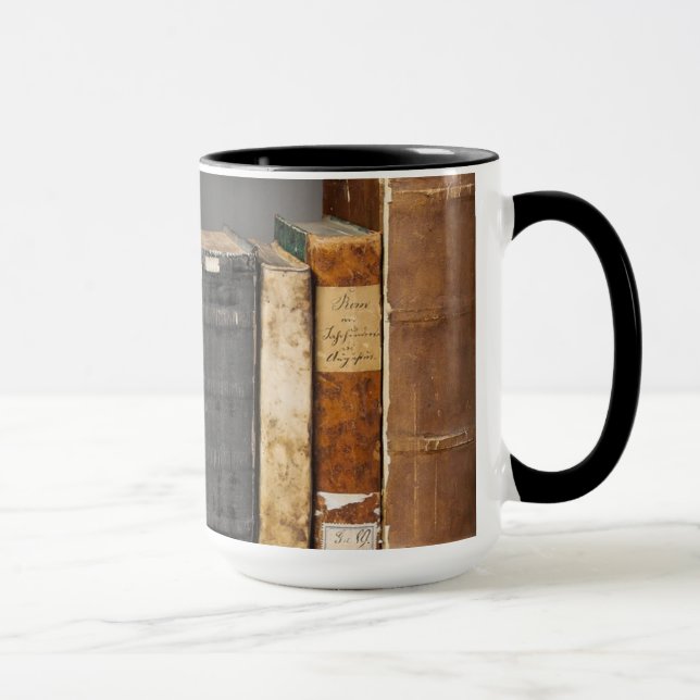 Antique Bokar på Shelf Coffee Mugg (Höger)