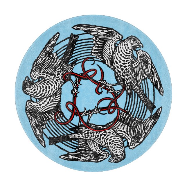 Antique Bookplate Three Hawks William de Morgan (Framsidan)