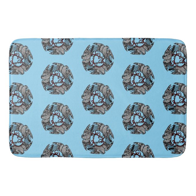 Antique Bookplate Three Hawks William de Morgan Badrumsmatta (Framsidan)