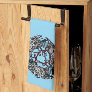 Antique Bookplate Three Hawks William de Morgan Kökshandduk