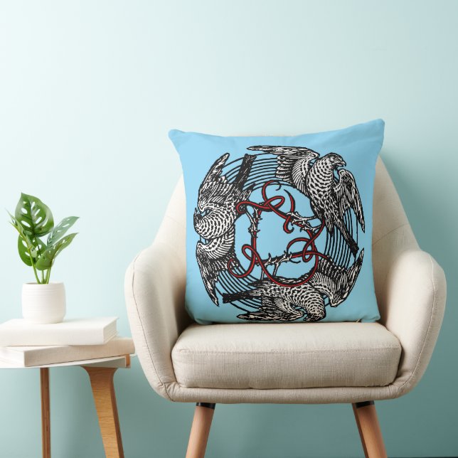 Antique Bookplate Three Hawks William de Morgan Kudde (Stol)