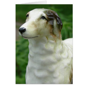 Antique Borzoi Figurine Tillfällen Blank Inside Hälsningskort
