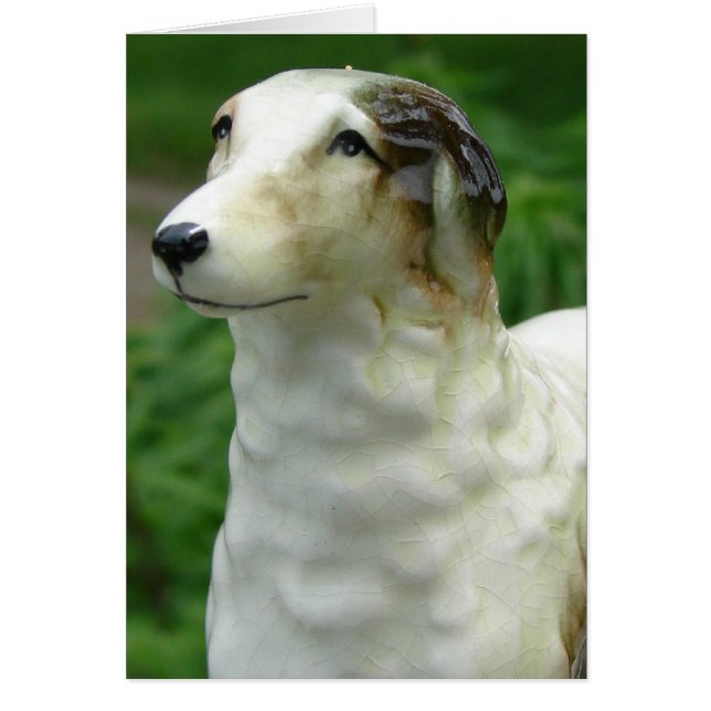 Antique Borzoi Figurine Tillfällen Blank Inside Hälsningskort (Framsidan)