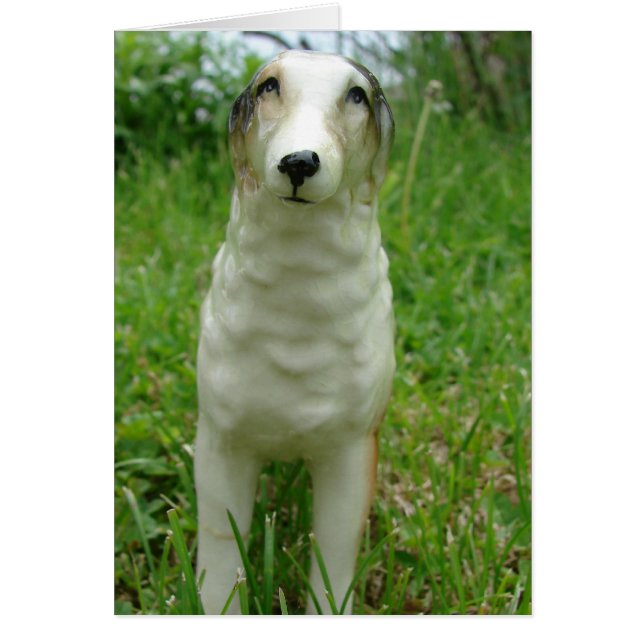 Antique Borzoi Figurine-Tillfällen Hälsningskort (Framsidan)