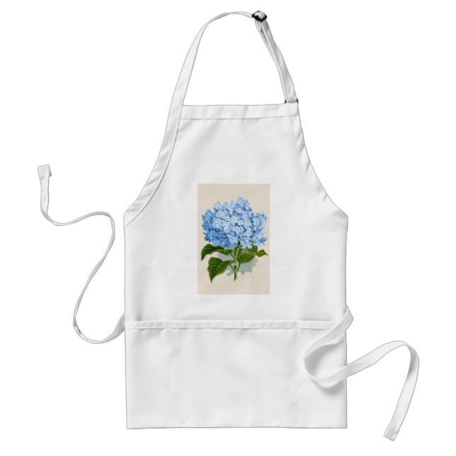 Antique Botanical Romantic Blue Hydrangea Förkläde (Framsidan)