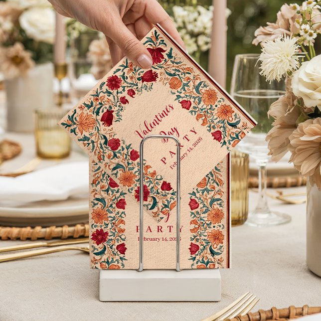 Antique Botanical Valentine Party Pappersservett (Skapare uppladdad)