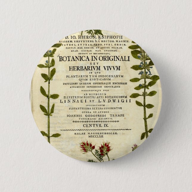 Antique Botany-bokskylt Knapp (Framsida)