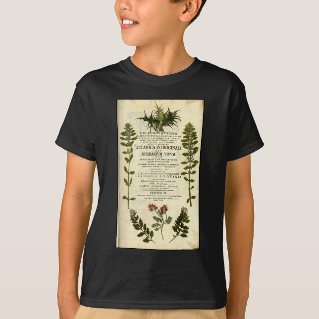 Antique Botany-bokskylt T-shirt (Framsida)