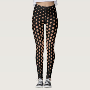 Antique Brass Techno Dot Mönster Leggings