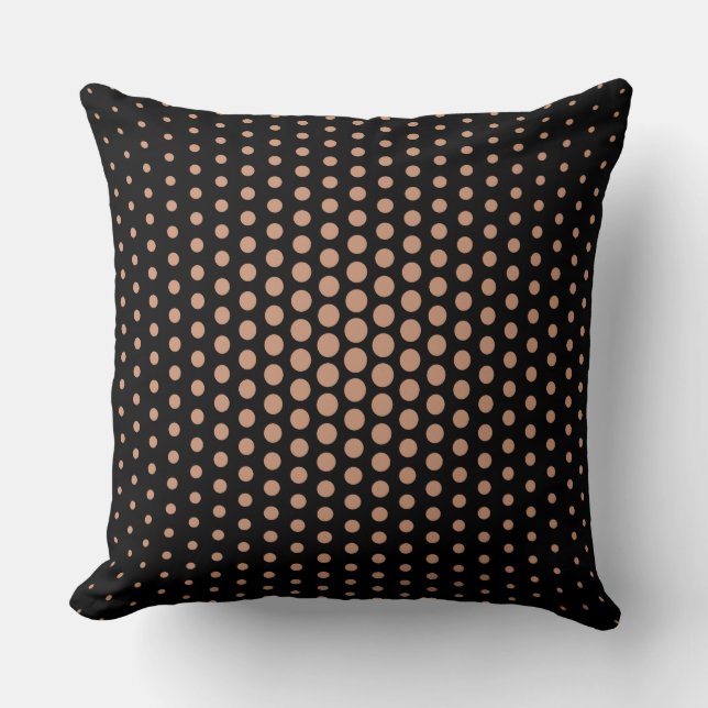 Antique brass Techno Dots Modern Black Kudde (Framsida)