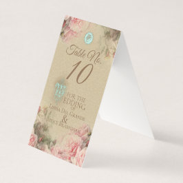 Antique Brev - Bröllop Bordsnummer Card Kort
