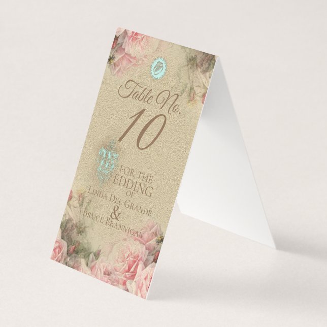 Antique Brev - Bröllop Bordsnummer Card Kort (Framsida)