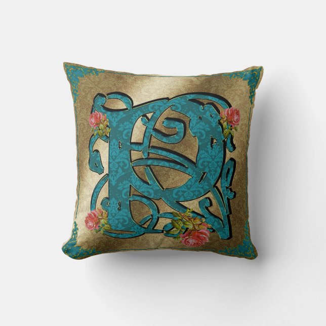 Antique Brev P - Pillow Kudde (Framsida)
