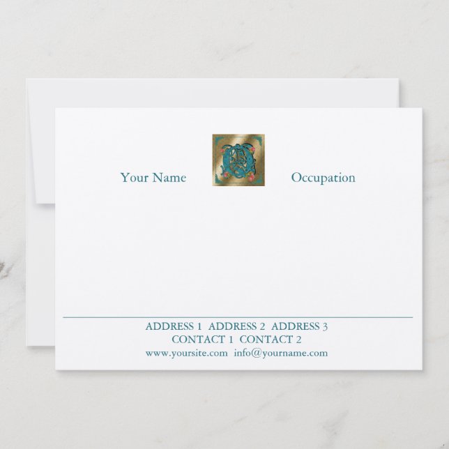 Antique Brev Q - korrespondentkort (Framsida)