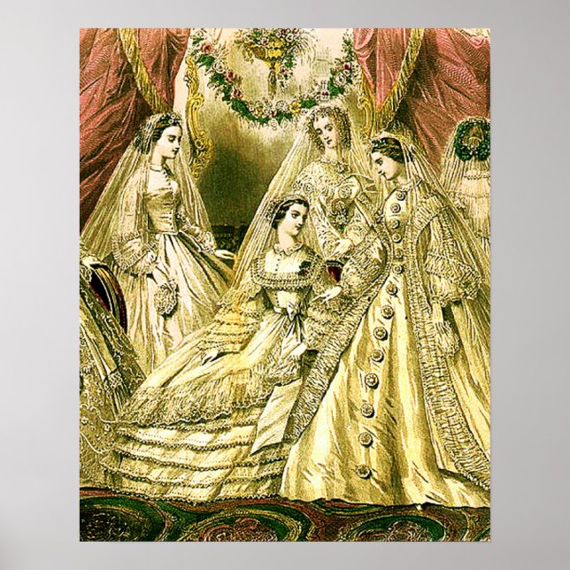 Antique Bride Vintage bröllop Poster (Framsidan)