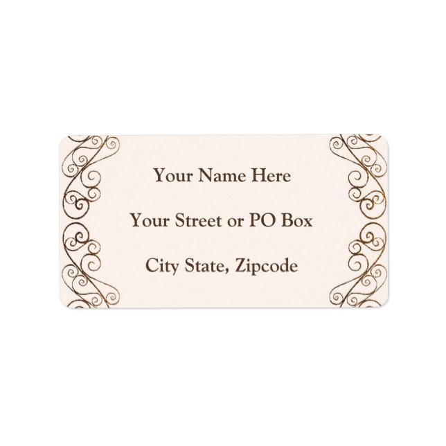 Antique Bröllop Adressetikett (Framsidan)