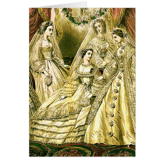 Antique Bröllop Möhippa Hälsningskort (Framsidan)