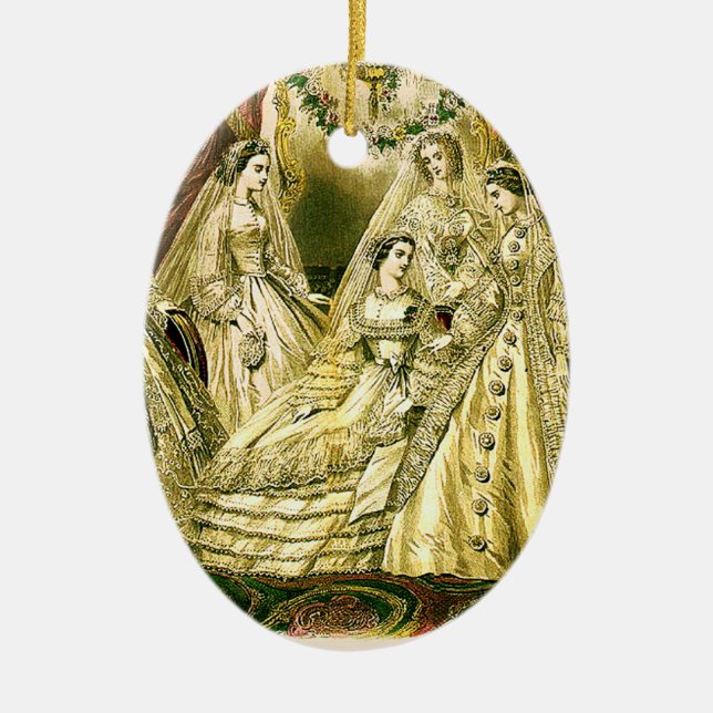 Antique Bröllop Möhippa Julgransprydnad Keramik (Framsidan)