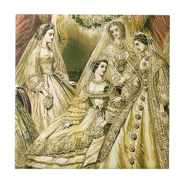 Antique Bröllop Möhippa Kakelplatta (Framsidan)