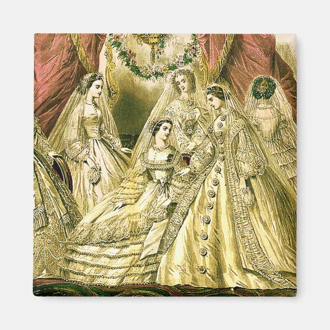 Antique Bröllop Möhippa Magnet (Framsidan)